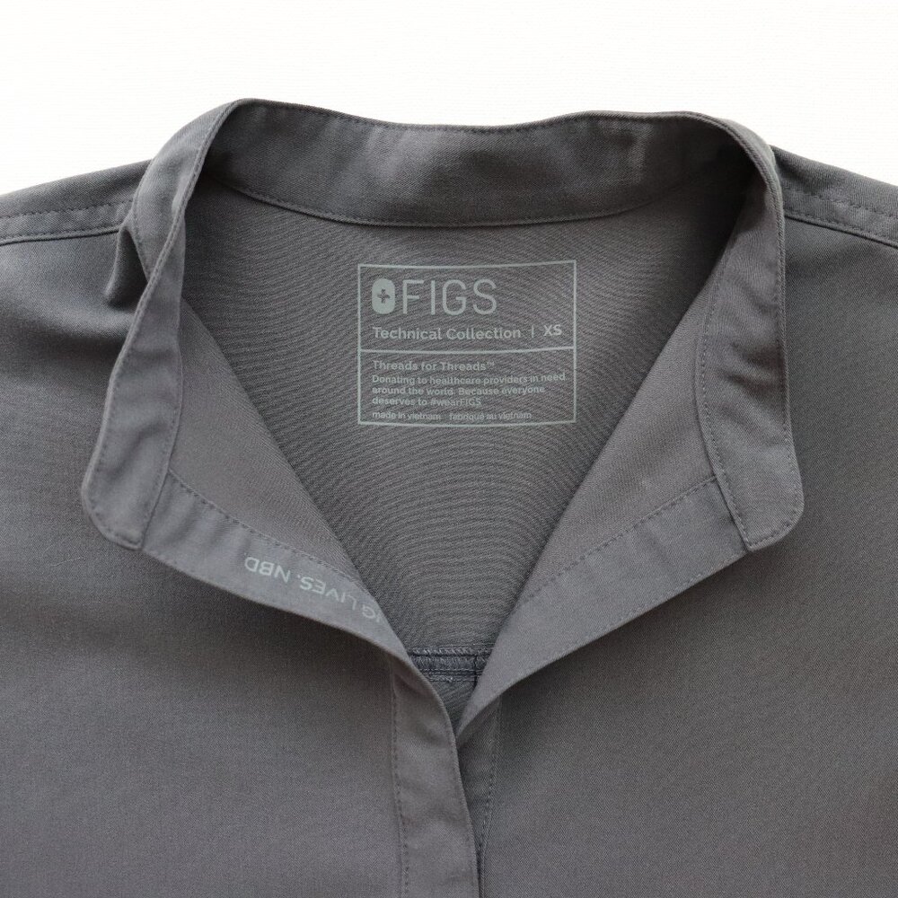 Figs CHARCOAL XS Rafaela Scrub Top